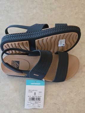 Reef Water Vista Slingback Sandals in Black and Tan